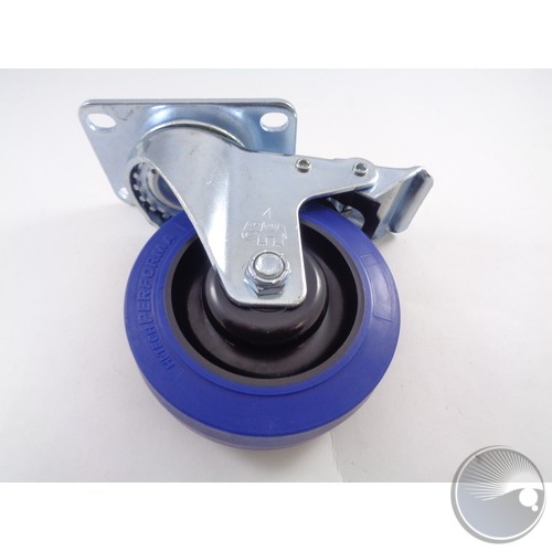 4 inch blue caster/wheel Locking Ultra Quiet Artificial Rubber 100mmx32mm Load Capacity 120KG