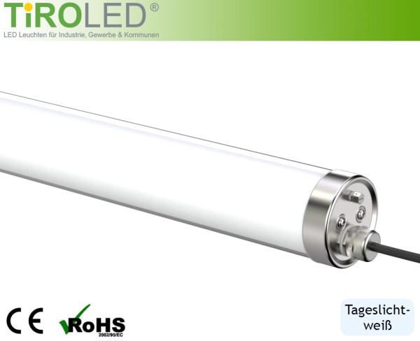 150 cm LED Feuchtraumleuchte aus Glas | Korrosions- und ölbeständig | 50 Watt | tageslichtweiß - 500